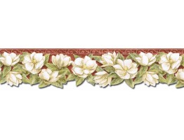 6 1/8 in x 15 ft Prepasted Wallpaper Borders - Floral Wall Paper Border PT24022B