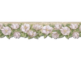 6 1/8 in x 15 ft Prepasted Wallpaper Borders - Floral Wall Paper Border PT24023B