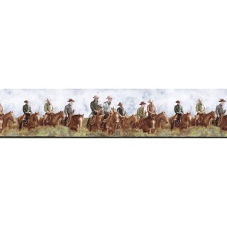 6 7/8 in x 15 ft Prepasted Wallpaper Borders - Horses Wall Paper Border B25015