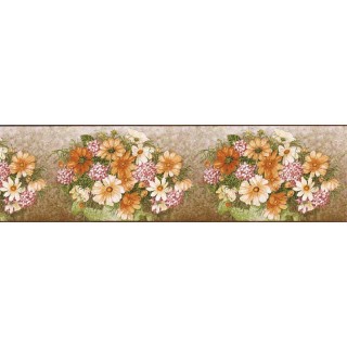 8 in x 15 ft Prepasted Wallpaper Borders - Floral Wall Paper Border H3014