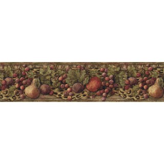 6 3/4 in x 15 ft Prepasted Wallpaper Borders - Fruits Wall Paper Border IL42021B