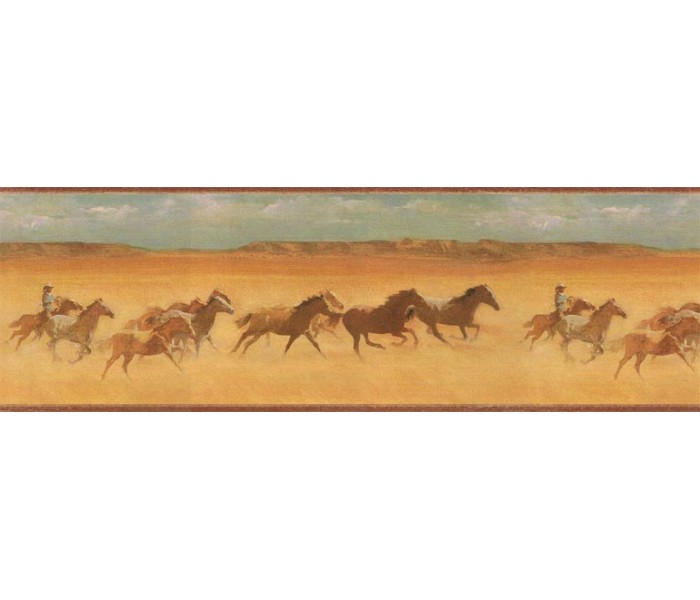 Clearance: Horses Wallpaper Border EL49046B