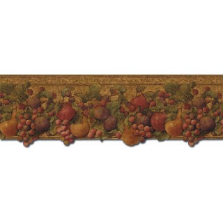 9 in x 15 ft Prepasted Wallpaper Borders - Fruits Wall Paper Border FF51006DB