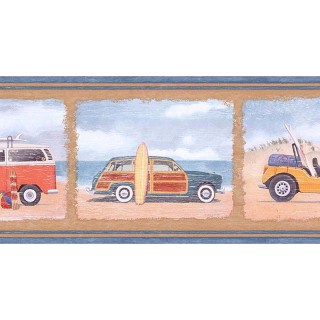 6 7/8 in x 15 ft Prepasted Wallpaper Borders - Cars Wall Paper Border PB58004B