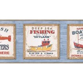 Fishing Wallpaper Borders: Fishing on the Skylark Wallpaper Border PB58045B