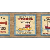 Fishing Wallpaper Borders: Fishing on the Skylark Wallpaper Border PB58048B