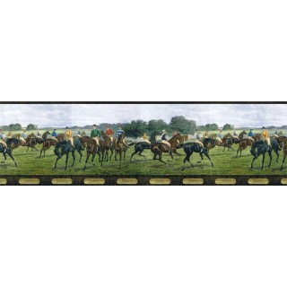 9 in x 15 ft Prepasted Wallpaper Borders - Horses Wall Paper Border b5806285
