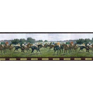 9 in x 15 ft Prepasted Wallpaper Borders - Horses Wall Paper Border b5806287