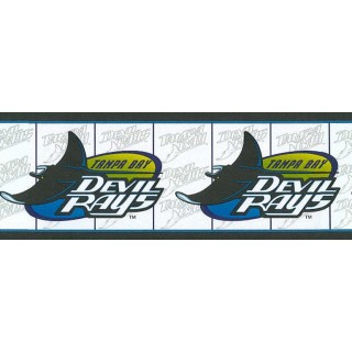 6 3/4 in x 15 ft Prepasted Wallpaper Borders - Tampa Bay Devil Rays Wall Paper Border 588451