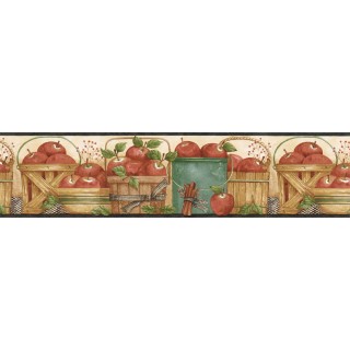 6 7/8 in x 15 ft Prepasted Wallpaper Borders - Fruits Wall Paper Border ACS59005B