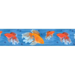 6 7/8 in x 15 ft Prepasted Wallpaper Borders - Fish Wall Paper Border B61005