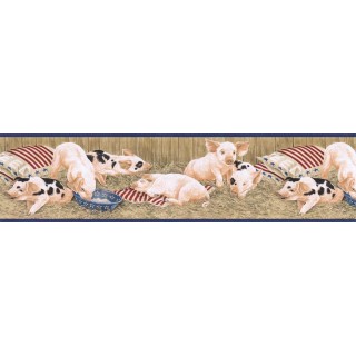 6 7/8 in x 15 ft Prepasted Wallpaper Borders - Animals Wall Paper Border B7101AFR