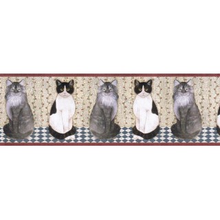 9 in x 15 ft Cats Wallpape Border AFR7105