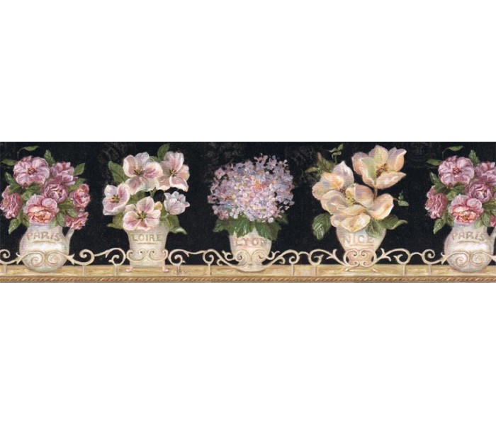 Clearance: Floral Wallpaper Border VIN7306B