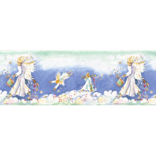 10 1/2 in x 15 ft Prepasted Wallpaper Borders - Angels Wall Paper Border B73590