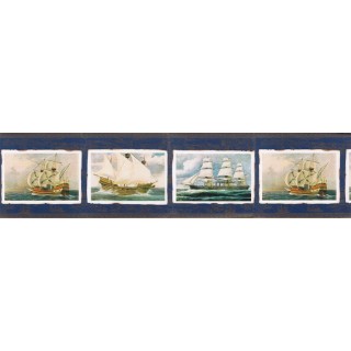 6 7/8 in x 15 ft Prepasted Wallpaper Borders - Ships Wall Paper Border FS73756