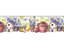 8 1/2 in x 15 ft Prepasted Wallpaper Borders - Kitchen Wall Paper Border B74987