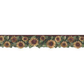 4 7/8 in x 15 ft Prepasted Wallpaper Borders - Sunflowers Wall Paper Border B75416