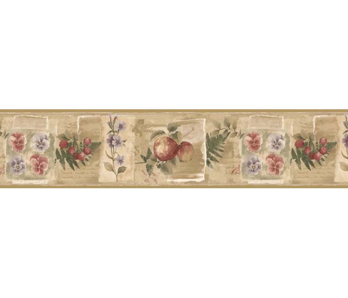 Clearance: Fruits and Flowers Wallpaper Border KB75501