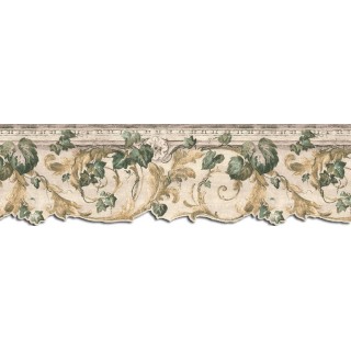 9 in x 15 ft Prepasted Wallpaper Borders - Leaves Wall Paper Border B75852DC