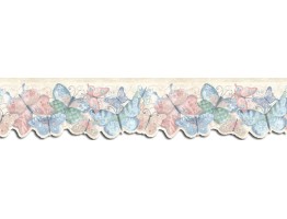 4 1/4 in x 15 ft Prepasted Wallpaper Borders - Butterfly Wall Paper Border SU75928DC