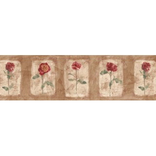 9 in x 15 ft Prepasted Wallpaper Borders - Floral Wall Paper Border ED76255
