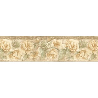 8 in x 15 ft Prepasted Wallpaper Borders - Floral Wall Paper Border ED76257