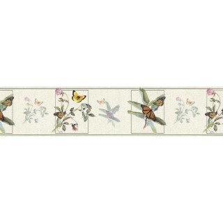 7 in x 15 ft Prepasted Wallpaper Borders - Butterfly Wall Paper Border B76364