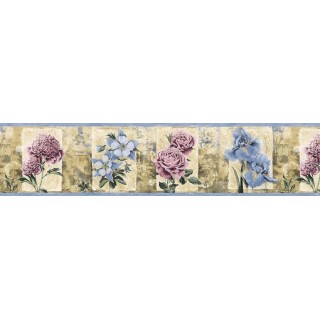7 in x 15 ft Prepasted Wallpaper Borders - Roses Wall Paper Border B76469