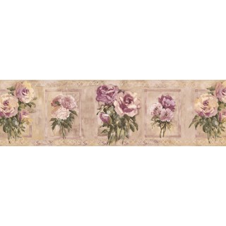 7 in x 15 ft Prepasted Wallpaper Borders - Floral Wall Paper Border SP76484