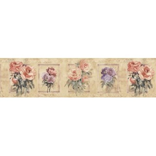 7 in x 15 ft Prepasted Wallpaper Borders - Floral Wall Paper Border SP76486