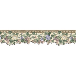 3 1/4 in x 15 ft Prepasted Wallpaper Borders - Floral Wall Paper Border B76586
