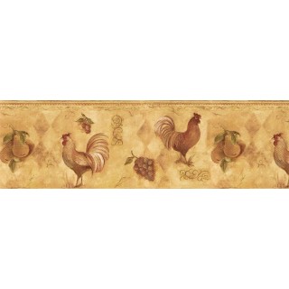 9 in x 15 ft Prepasted Wallpaper Borders - Roosters Wall Paper Border TK78253