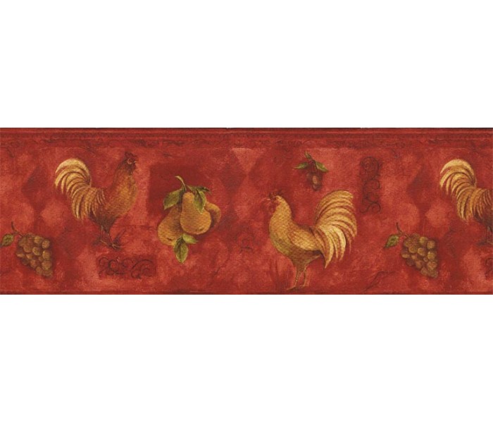 Clearance: Roosters Wallpaper Border TK78255A