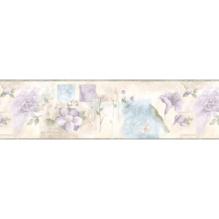 6 7/8 in x 15 ft Prepasted Wallpaper Borders - Floral Wall Paper Border BH88019B