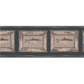 Fishing Wallpaper Borders: White Framed Atlantic Salmon Wallpaper Border