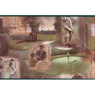 10 in x 15 ft Prepasted Wallpaper Borders - Golf Wall Paper Border GF7108
