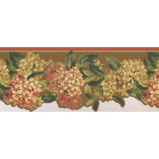 9 in x 15 ft Prepasted Wallpaper Borders - Green Tiny Flower Bunch Wall Paper Border