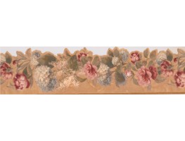 7 in x 15 ft Prepasted Wallpaper Borders - Brown Background Running Red Roses Wall Paper Border